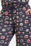 Zivame Print Fusion Knit Poly Pyjama Set - Medivel Blue — thumbnail 6